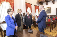 Od lewej: prof. PRz I. Włoch, dr inż. M. Kłos, prof. M. Gosztyła, K. Fijołek