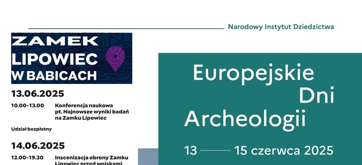 Plakat konferencji naukowej „Najnowsze wyniki badań na Zamku Lipowiec”