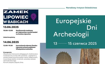 Plakat konferencji naukowej „Najnowsze wyniki badań na Zamku Lipowiec”